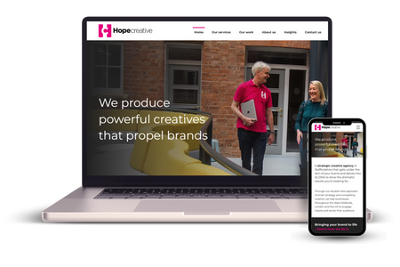 Hope Creative: Website redesign moving from WordPress to Wix for this marketing agency based in Stafford. We included a CMS to showcase previous projects and training to allow the owner to update the site themselves.