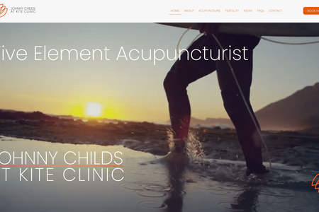 Johnny Childs Studio: Redesign of website for Acupuncturist in fully responsive Wix Studio