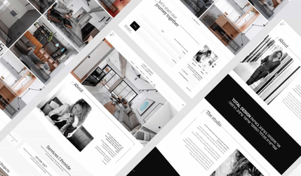 Showcase Interior Designer: The studio website serves as its primary digital showcase. It exemplifies exceptional design, not only in its aesthetic but also in its functionality. The site effectively highlights their impressive portfolio and comprehensively details their services.