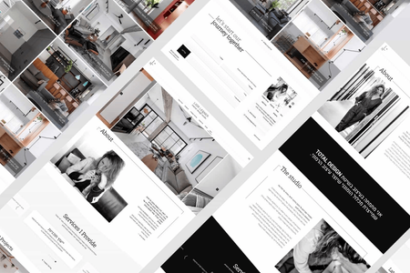 Showcase Interior Designer: The studio website serves as its primary digital showcase. It exemplifies exceptional design, not only in its aesthetic but also in its functionality. The site effectively highlights their impressive portfolio and comprehensively details their services.