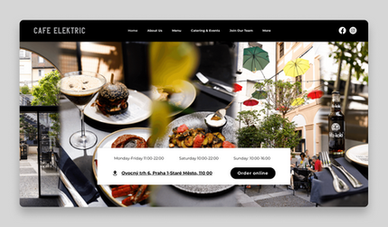 CAFE ELEKTRIC: The structure and design of the website for the restaurant was professionally developed.