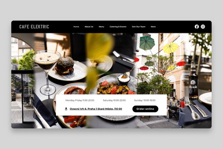 CAFE ELEKTRIC: The structure and design of the website for the restaurant was professionally developed.