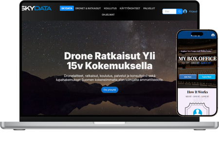 Skydata: Skydata Oy on Suomen johtava drone-teknologian ratkaisuihin, palveluihin ja koulutukseen erikoistunut yritys, jolla on yli 15 vuoden kokemus alalta. Yritys on toimittanut yli 700 ammattitason drone-järjestelmää yrityksille ja viranomaisille sekä kouluttanut tuhansia pilotteja tehokkaaseen ja turvalliseen drone-teknologian hyödyntämiseen. Skydata tarjoaa kattavia palveluita, kuten laitteistotoimitukset, asennukset, koulutukset, teknisen tuen, lupahakemuskonsultaatiot sekä vuokraus- ja varalaitepalvelut.