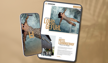 Lohningerhof****, Maria Alm : Um dieses 4 Sterne Ferienhotel aus Maria Alm auch digital bestmöglich zu stärken, haben wir eine einzigartige Landingpage mit Wix Studio erstellt, die zusammen mit den Performance Marketing Maßnahmen für maximale Sichtbarkeit sorgt. Abgerundet wird das Ganze durch einen eigens komponierten Hotel-Song, der das besondere Flair des Hotels auch musikalisch erlebbar macht.

Abgerundet durch effektives Newsletter Marketing erreicht das einzigartige Hotel Lohningerhof-Gefühl auch den letzten Gast.

​Zusätzlich haben wir eine emotionale und raffinierte Bildsprache passend zu diesem optimalen Basislager für Entdeckungsreisen und Abenteuer kreiert.

