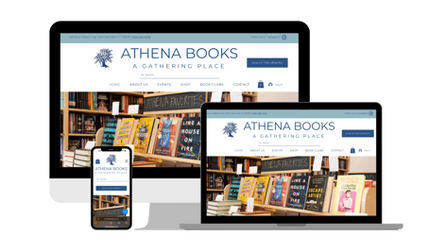 Athena Books: A beautiful Connecticut boutique bookstore website designed by Henry Patricy with some professional photography taken on my way to another client in Boston Massachusetts.