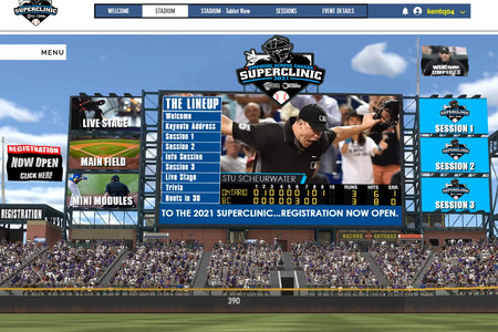 SuperClinic - Canadian Umpires: This is a members only site that delivers umpire education through live broadcasting, recorded workshops and courses, live trivia, quizzes, check-in registration that provides detail list of attendees at each session.