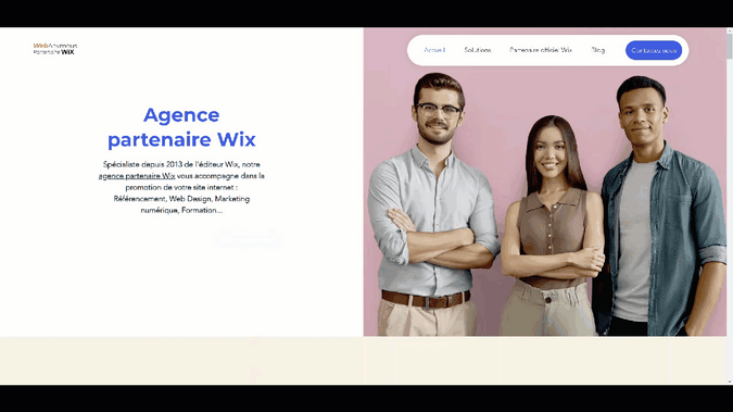 Wix.fr: Mise en place d'un site internet partenaire Wix
Wix.fr agence partenaire Wix spécialisée dans le référencement de site Wix, SEO Wix, création de site internet Wix, Refonte de site web Wix, création de boutique en ligne Wix, Formation Wix... Ensemble de services au sein du CMS Wix.com. Agence Web Wix à distance.