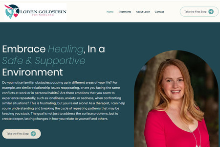 Loren Goldstein Counseling: Design of a professional counseling website using the Wix Studio platform.