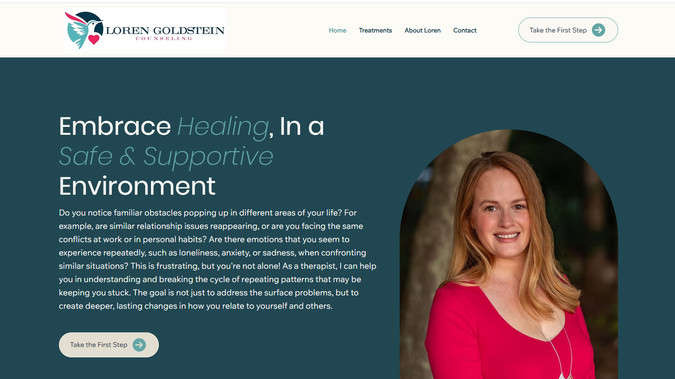 Loren Goldstein Counseling: Design of a professional counseling website using the Wix Studio platform.