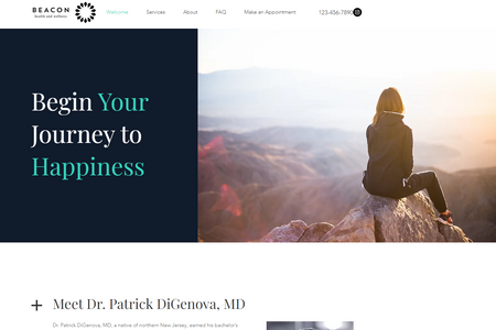 beacon Health and Wellness: website for psychiatrist