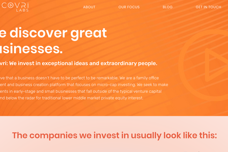 Discovri Labs: Custom web design and graphics for a micro-cap investment firm.