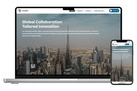 Ember: Ember is a Dubai-based company focused on integrity, excellence, and sustainability. We believe in delivering responsible, long-lasting growth through solutions that reflect our commitment to precision and high standards.

The website Designed aimed to create a sleek and modern platform that highlights Ember’s values and expertise, offering an intuitive user experience that reflects the brand’s commitment to sustainability and excellence.
