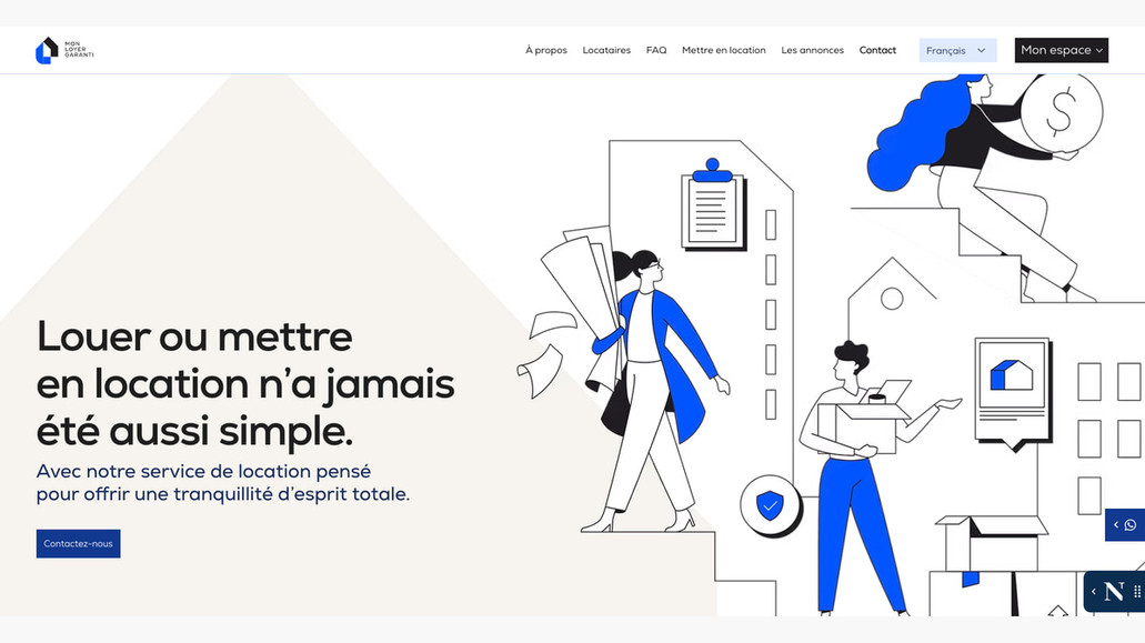 Mon Loyer Garanti: Création d’un site web sur mesure avec Wix Studio pour Mon Loyer Garanti. Développement d’une interface moderne, d’un parcours utilisateur optimisé, de fonctionnalités personnalisées et d’une architecture pensée pour les performances, l’évolutivité et le référencement naturel (SEO), afin d’accompagner efficacement les utilisateurs dans leurs démarches.