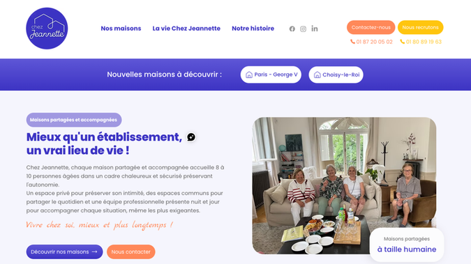 Chez Jeannette: Refonte complète du site internet de Chez Jeannette sous Wix Studio, avec un design sur mesure, une expérience utilisateur optimisée et un développement adapté aux besoins du restaurant. Le projet a porté sur la modernisation de l’identité visuelle, l’amélioration de la navigation, l’optimisation des performances et du référencement naturel (SEO), afin d’offrir un site plus rapide, plus fluide et plus efficace pour les visiteurs comme pour le client.
