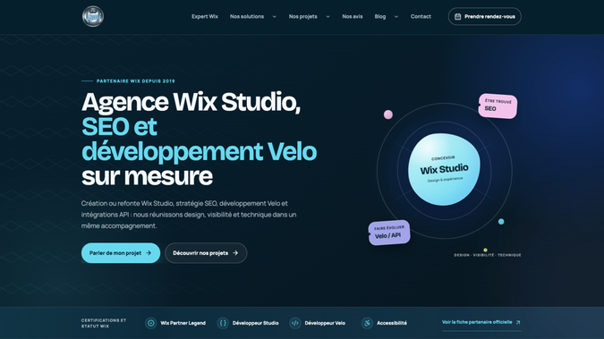 P'tit Kiwi: Conception et développement du nouveau site de P’tit Kiwi en Wix Headless. Contrairement à un site Wix classique, l’interface a été entièrement développée sur mesure avec une architecture frontend indépendante, tout en conservant Wix comme back-office pour gérer les contenus et les fonctionnalités métier. Cette approche permet d’offrir un design ultra premium, des animations avancées, d’excellentes performances et une maîtrise poussée du SEO, tout en bénéficiant de la puissance de l’écosystème Wix. Le projet intègre notamment le CMS, le blog, la prise de rendez-vous et les formulaires Wix au sein d’une expérience entièrement personnalisée, responsive et accessible.