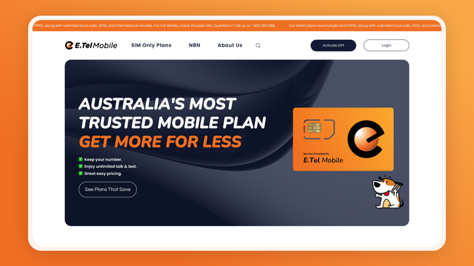 E.Tel Mobile: Designed By WIX STUDIO