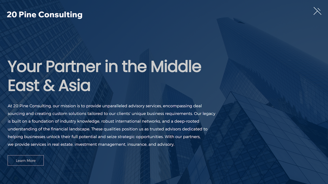 20 Pine: Wix Studio Website