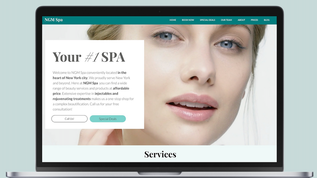 MGM Spa: Website Design with booking system