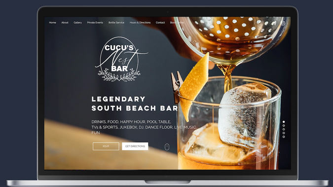 Cucus Nest Bar: Bar & Night Lounge: Logo and Website Design. Local SEO
