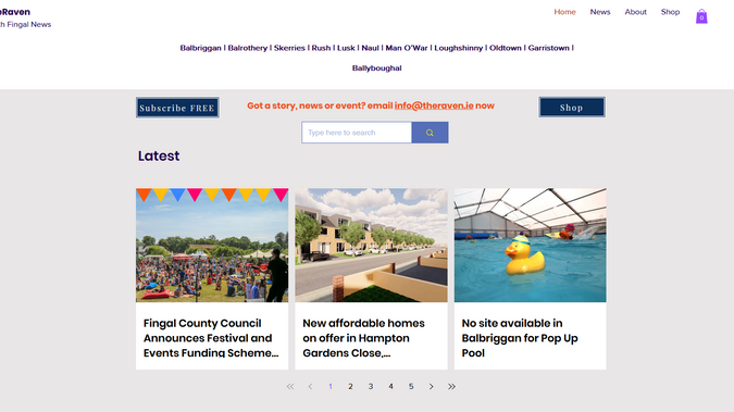The Raven: News website with minimal design and eCommerce functionalities.