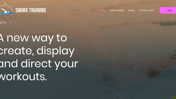 SWIMX TRAINING: Website for a swim coaching tracking software product.