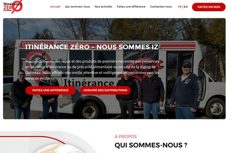 Itinérance Zéro: Created this new website from scratch for a Non for profit Organization