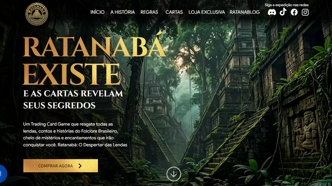 Ratanaba: Site desenvolvido para jogo de cartas de tabuleiro!