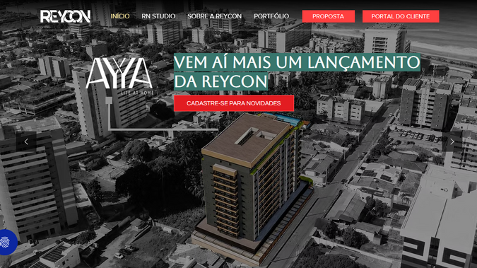 Reycon: Site criado para uma construtora na cidade de Maceió junto ao seu novo empreendimento RN Studio Premium.
