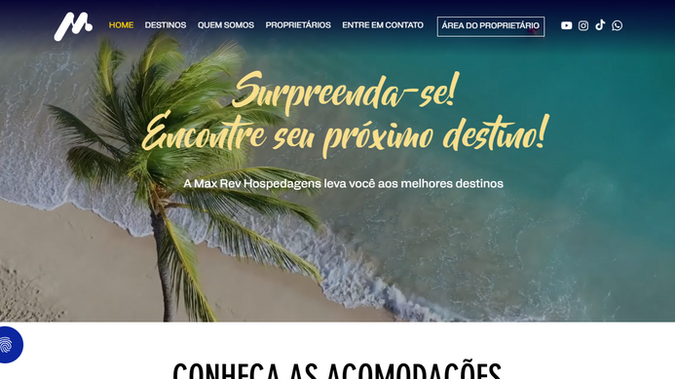 Max Rev Hospedagens: Projeto para empresa que tem várias residências e quartos para aluguel por temporada.