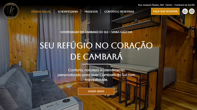 Hospedaria Cambará: Website desenvolvido para Genaro da Hospedaria Cambará em Cambará do Sul, Rio Grande do Sul. Site voltado para a divulgação de suas cabanas de luxo na serra gaúcha!