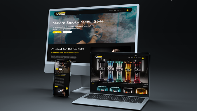 Vaynex Distro: Designed a sleek, responsive e-commerce site for a premium sheesha brand, focused on bold visuals, seamless shopping, curated product lines, and an atmospheric aesthetic. Integrated strong branding, product showcases, and trust-building elements to enhance user engagement and drive sales.