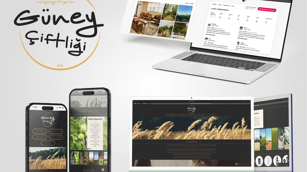 Güney Çiftliği 1972  | Denizli: Güney Çiftliği 1972
2015-25 | Denizli | Web | Tasarım | Airbnb
Denizli Güney’in köklü üzüm ve ceviz üreticilerinden Güney Çiftliği’nin tüm dijital kimliğini ve butik bağ evi operasyonunu yönetiyoruz. Markanın web sitesi, prodüksiyon çekimleri ve görsel tasarımlarının yanı sıra; Airbnb üzerinden yürütülen kiralama ve misafir ilişkileri yönetimini uçtan uca üstleniyoruz. Toprağın 1972’den gelen samimiyetini, profesyonel bir dijital işletme modeliyle birleştirerek yüksek misafir memnuniyeti ve sürdürülebilir bir turizm geliri sağlıyoruz.