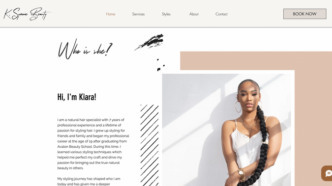 K. Symone Beauty: Kiara needed a new booking website to showcase her community-driven brand and give her customers a seamless experience.