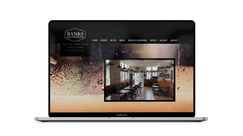 Banks Margate: A gorgeous Ale and Wine House looking to advertise their events, drinks and social gatherings. We spent a lot of time on site to get a feel of the pub, meet the landlords and locals to get a real feel for the business.
We now manage their events, social media pages and bookings.