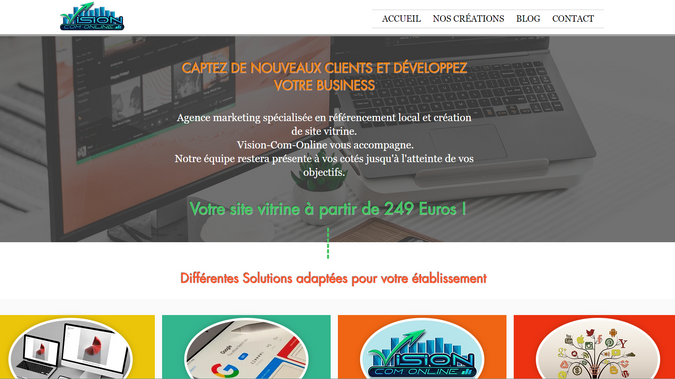 Vision-Com-Online: Création du site internet de l'agence Vision-Com-Online