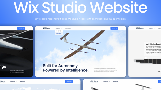 Kraus Hamdani: Developed a 2-page Wix Studio website for a global tech brand, featuring fluid animations, responsive design, and optimised on-page SEO.