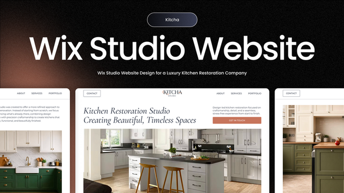Kitcha Studio: Another project completed!

Designed and developed a bespoke Wix Studio website for a luxury kitchen restoration company, focused on showcasing craftsmanship, premium finishes, and stunning kitchen transformations. The project included custom branding implementation, UX design, responsive layouts, before-and-after project galleries, service pages, SEO-friendly structure, and a streamlined enquiry system to help convert visitors into clients.

The goal was to create a refined online presence that reflects the quality, attention to detail, and expertise behind every kitchen restoration project.