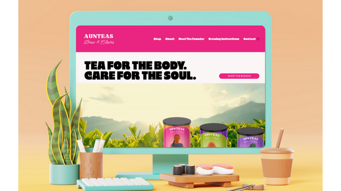Aunteas Brew: The Aunteas Brew & Elixirs website was crafted to capture the brand’s warm, holistic vibe and dedication to wellness. Built entirely in-house, the site features custom graphics, compelling copy, and a seamless back-end structure that supports an intuitive shopping experience. From bold visuals to engaging descriptions, every detail was thoughtfully designed to showcase Aunteas’ unique teas and elixirs. Fully optimized for SEO and ADA compliance, the website offers customers an inviting and accessible way to explore, connect with, and experience the magic of Aunteas Brew & Elixirs.