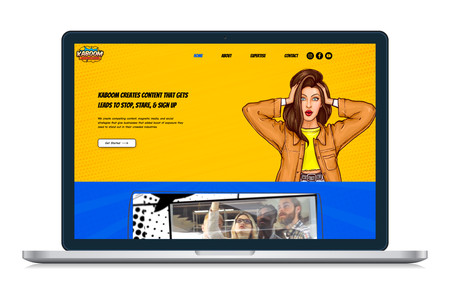 Kaboom Advertising: Custom website design for a creative advertising agency.