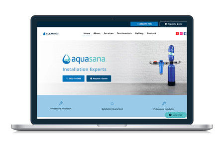 cleanh2o.tech: Professional website for a certified Aquasana installer.