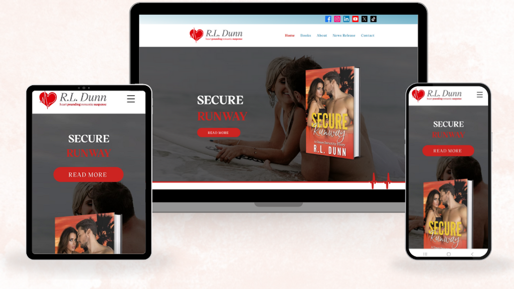 RL Dunn Author: Custom website creation for RL Dunn, a top romance novelist.