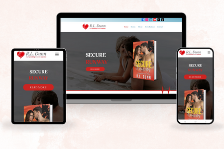 RL Dunn Author: Custom website creation for RL Dunn, a top romance novelist.