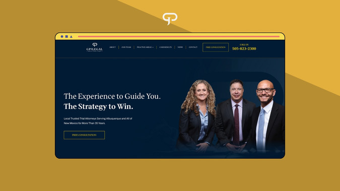 GPJ Legal: For GPJ Legal, we delivered a full custom website built to elevate the firm’s brand and client experience. This included strategic copywriting, a complete branding and multimedia package, and localized SEO landing pages to boost visibility in target markets. The site is designed to clearly communicate services, build trust with prospective clients, and drive conversions with thoughtful UX and compelling content.