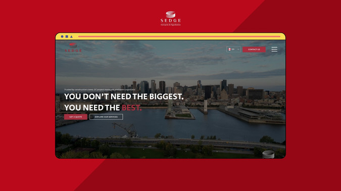 Signalisation Sedge: We delivered a full custom website design for Signalisation Sedge, including a fully bilingual French and English build, mobile-first responsive design, and professional video production. The site was structured to clearly present services, showcase real projects, and drive conversions. We also implemented localized SEO landing pages to target key cities around Montreal, helping improve local search visibility and inbound leads.