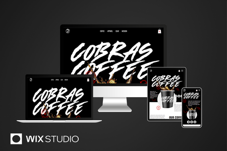 Cobras Coffee: 4-page website migrated from Shopify - Wix, featuring:
Custom Product Listing (Velo Code),
Dropshipping products (Printful),
Responsive Design.