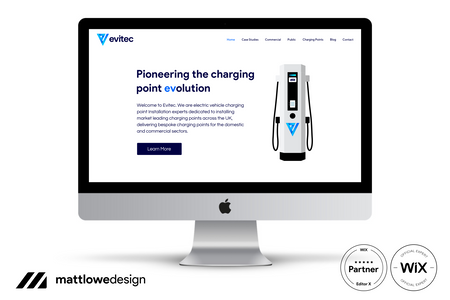 Evitec: Logo and website design (including all custom graphics for website).