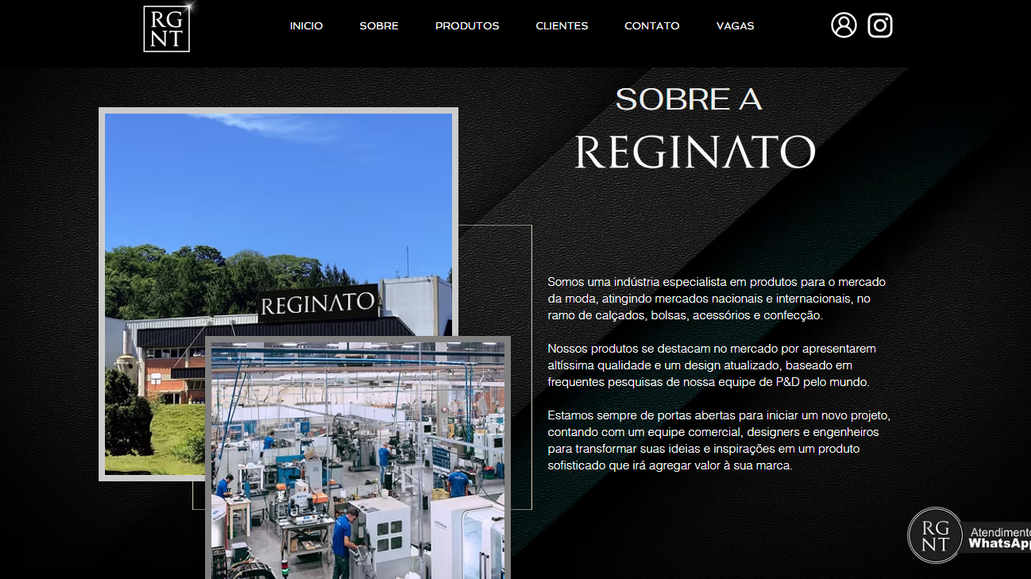 Reginato Metais: Layout Exclusivo
SEO de alta performance
Refinamento de logo e botões