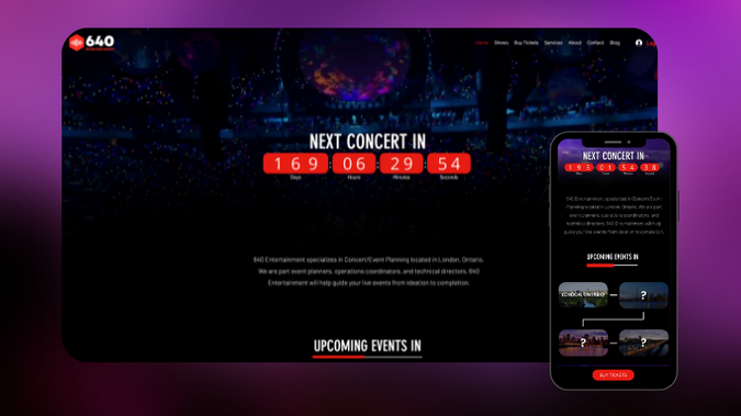 640 Entertainment: Complete Website Design