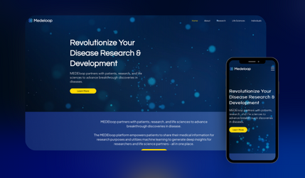 Medeloop: Website design and branding for Medeloop, a research and development group based in California.