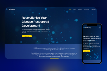 Medeloop: Website design and branding for Medeloop, a research and development group based in California.